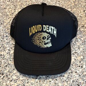 Liquid Death Black Trucker Hat